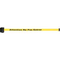 Wall Mount Barrier with Magnetic Tape, Steel, Screw Mount, 7', Yellow Tape Kelford