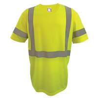 Short Sleeve Safety T-Shirt, Polyester, 2X-Large, High Visibility Lime-Yellow Kelford