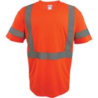 Short Sleeve Safety T-Shirt, Polyester, 2X-Large, High Visibility Orange Kelford