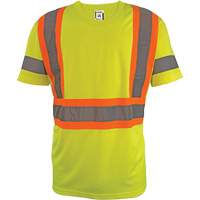 Short Sleeve Safety T-Shirt, Polyester, 2X-Large, High Visibility Lime-Yellow Kelford