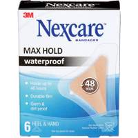 Nexcare Max-Hold Waterproof Bandages, Hand/Heel, 3-1/2", Plastic, Sterile Kelford