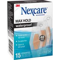 Nexcare Max-Hold Waterproof Bandages, Assorted, Plastic, Sterile Kelford