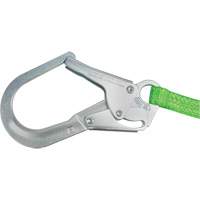 Miller&reg; HP Shock-Absorbing Lanyard, 4', Locking Rebar Hook Center, Locking Snap Hook Leg Ends, Polyester Kelford