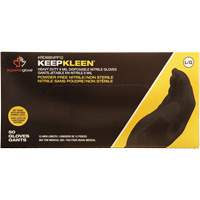 KeepKleen&reg; Disposable Gloves, Large, Nitrile, 8-mil, Powder-Free, Black Kelford