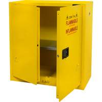 Flammable Storage Cabinet, 30 gal., 2 Door, 43" W x 44" H x 18" D SGU465 | Kelford