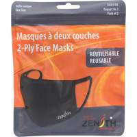 Masques r&eacute;utilisable &agrave; deux couches, Polyester, Noir Kelford