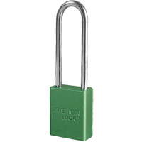 American Lock&reg; Safety Padlock, Green, Keyed Different, Aluminum, 1-1/2" Width Kelford