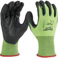 High Visibility Dipped Gloves, Size Small, 15 Gauge, Polyurethane Coated, Polyethylene Shell, ASTM ANSI Level A5 Kelford