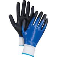 Gants enduits noir & bleu, Petit, R&ecirc;vetement Mousse de nitrile, Calibre 15, Enveloppe en Nylon Kelford