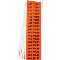 &eacute;tiquette de tension pour conduit  460 Volts , 1/2" x 2-1/4", &eacute;toffe/Vinyle, Anglais Kelford