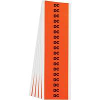 "DC" Conduit & Voltage Labels, 1/2" x 2-1/4", Cloth/Vinyl, English Kelford