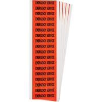 "Emergency Service" Conduit & Voltage Labels, 1/2" x 2-1/4", Cloth/Vinyl, English Kelford