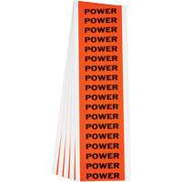"Power" Conduit & Voltage Labels, 1/2" x 2-1/4", Cloth/Vinyl, English Kelford