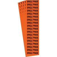 "Single Phase" Conduit & Voltage Labels, 1/2" x 2-1/4", Cloth/Vinyl, English Kelford