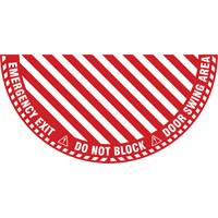 Signalisation au sol ?Emergency Exit? (sortie de secours) pour porte battante en demi-cercle, Adh&eacute;sif, Anglais avec pictogramme Kelford