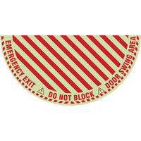 Signalisation au sol ?Emergency Exit? (sortie de secours) pour porte battante en demi-cercle, Adh&eacute;sif, Anglais avec pictogramme Kelford