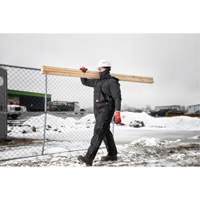 GridIron Regular Length Zip-To-Thigh Bib Overall, Men's, Large, Black Kelford