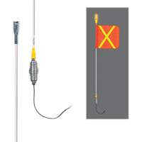 All-Weather Super-Duty Warning Whips with Constant LED Light, Spring Mount, 3' High, Orange with Reflective X SGY855 | Kelford
