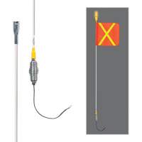 All-Weather Super-Duty Warning Whips with Constant LED Light, Spring Mount, 5' High, Orange with Reflective X SGY856 | Kelford