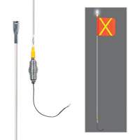 All-Weather Super-Duty Warning Whips with Constant LED Light, Spring Mount, 5' High, Orange with Reflective X SGY857 | Kelford