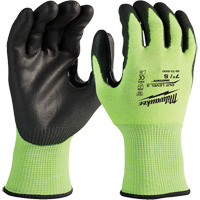 High-Visibility Cut-Resistant Gloves, Size Small, 15 Gauge, Nitrile/Polyurethane Coated, Polyethylene Shell, ANSI/ISEA 105 Level 3 Kelford