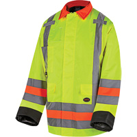 6040 Quebec Winter Traffic Control Jacket, Polyester, High Visibility Lime-Yellow, X-Small Kelford