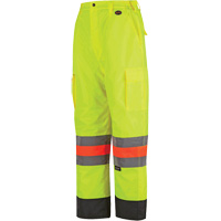 6041 Quebec Winter Traffic Control Pants, Polyester, X-Small, High Visibility Lime-Yellow Kelford