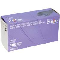 Gants jetables de calibre m&eacute;dical, Moyen, Nitrile, 6 mils, Sans poudre, Noir, Classe 2 Kelford