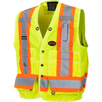 6693 Veste de s&eacute;curit&eacute; pour arpenteur, Jaune lime haute visibilit&eacute;, 5T-Grand, Polyester Kelford