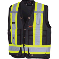 6692BK Surveyor's Safety Vest, Black, Medium, Polyester Kelford