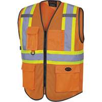 6960 Front Mesh Safety Vest, High Visibility Orange, Medium, Polyester Kelford