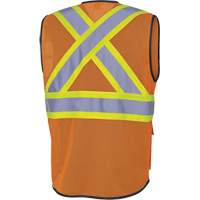 6960 Front Mesh Safety Vest, High Visibility Orange, Medium, Polyester Kelford