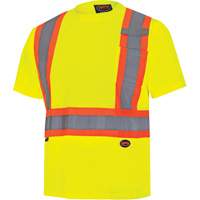 6991 Bird's-Eye Safety Shirt, Polyester, 3X-Large, High Visibility Lime-Yellow Kelford