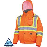 5032 Waterproof Winter Quilted Safety Bomber Jacket, Polyester, High Visibility Orange, Small Kelford