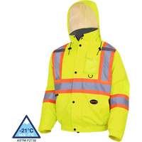 5033 Waterproof Winter Quilted Safety Bomber Jacket, Polyester, High Visibility Lime-Yellow, Small Kelford