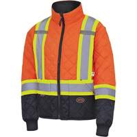 5015 Quilted Freezer Jacket, Polyester, Black/High Visibility Orange, X-Small Kelford