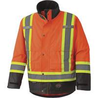 5400 300D Trilobal Ripstop Waterproof Safety Jacket, Polyester, Black/High Visibility Orange, 2X-Large Kelford