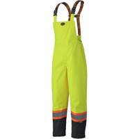 5405 300D Trilobal Ripstop Waterproof Bib Pants, Polyester, X-Small, High Visibility Lime-Yellow Kelford