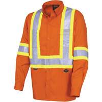 4441 Ultra-Cool Long-Sleeved Safety Shirt, Cotton, Small, High Visibility Orange Kelford