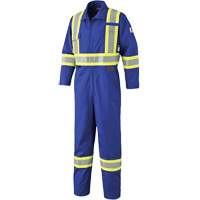 7706 FR-Tech&reg; Flame-Resistant Coverall with Leg Zippers, Size 36, Royal Blue, 9.7 cal/cm² Kelford