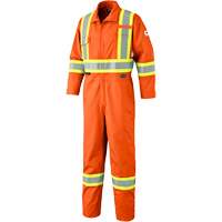 7705T FR-Tech&reg; Flame-Resistant Coverall with Leg Zippers, Size 40 (Tall), High Visibility Orange, 9.7 cal/cm² Kelford