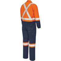 7702BB FR-Tech&reg; 2-Tone Safety Coverall, Size 36, Navy Blue/Orange, 10 cal/cm² Kelford