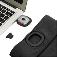 5678 Tuque en tricot avec lampe frontale &agrave; DEL, Doublure en Molleton, Taille unique, Noir Kelford