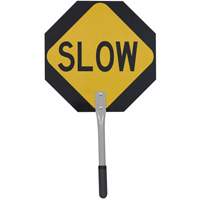 Traffic Stop/Slow Paddle, 16" x 16", Aluminum, English SHE774 | Kelford