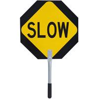 Traffic Stop/Slow Paddle, 18" x 18", Aluminum, English SHE776 | Kelford