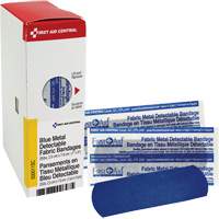 Fabric Blue Detectable Bandages, Rectangular/Square, 1", Fabric Metal Detectable, Sterile Kelford