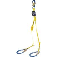 EZ-Stop™ 100% Tie-Off Shock Absorbing Lanyard, 4', Rebar Hook Center, Locking Snap Hook Leg Ends, Polyester SHF159 | Kelford