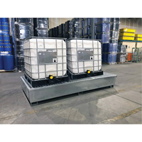 Steel Ultra-Twin IBC Spill Pallet&reg;, 370 US gal. Spill Capacity, 103.8" x 26.8" x 51.1" Kelford