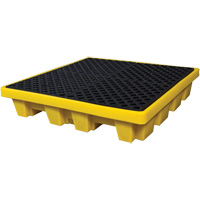 Ultra-Spill Pallet emboitable, 4 barils, Capacit&eacute; de d&eacute;versement 66 gal. US, 51" x 51" x 10" Kelford