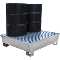 2-Drum Steel Ultra-Spill Pallet<sup>®</sup>, 68 US gal. Spill Capacity, 47.2" x 31.4" x 17.4" SHF622 | Kelford